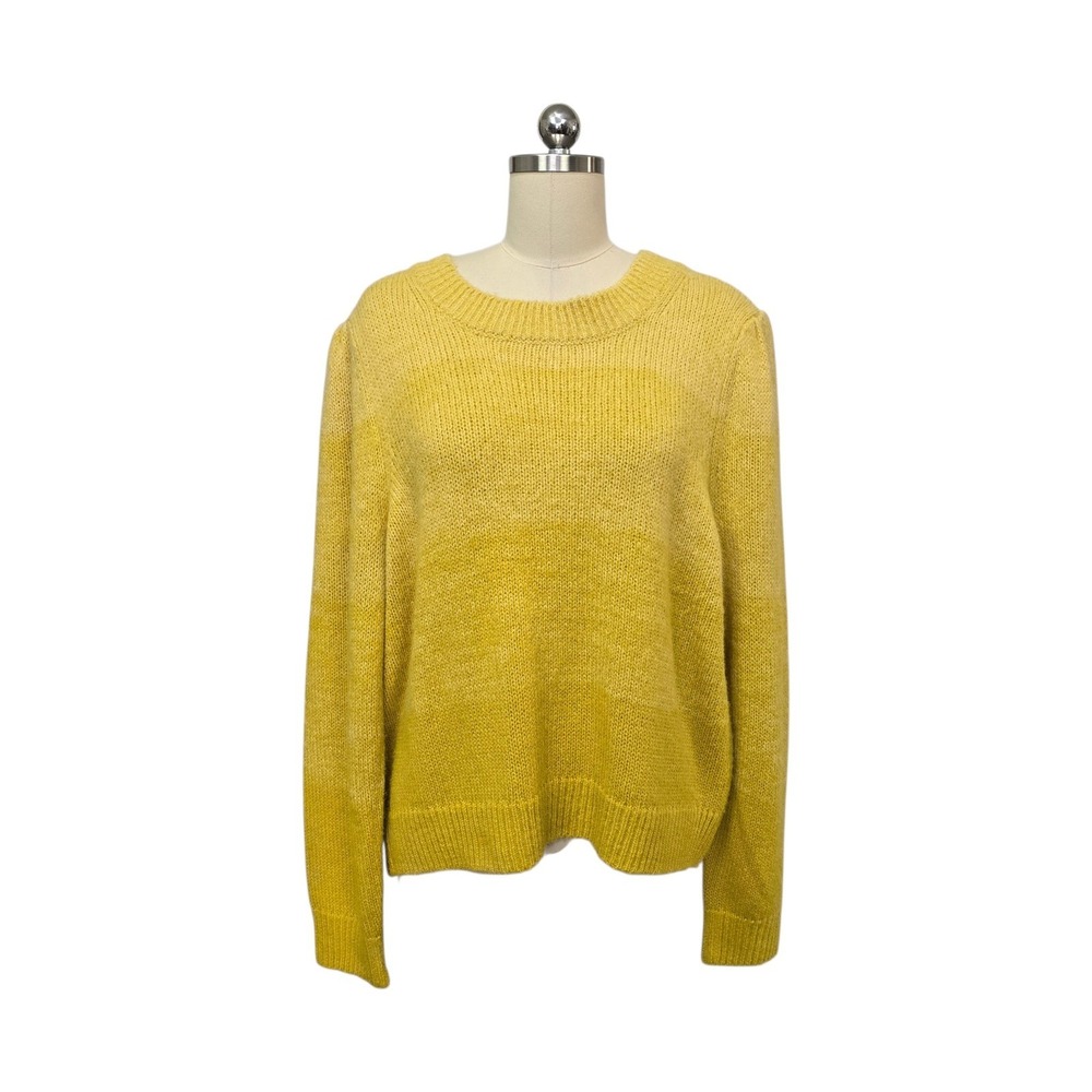 Boden Yellow Ombre Stripe Wool Alpaca Blend Crew Neck Sweater Womens Size XL